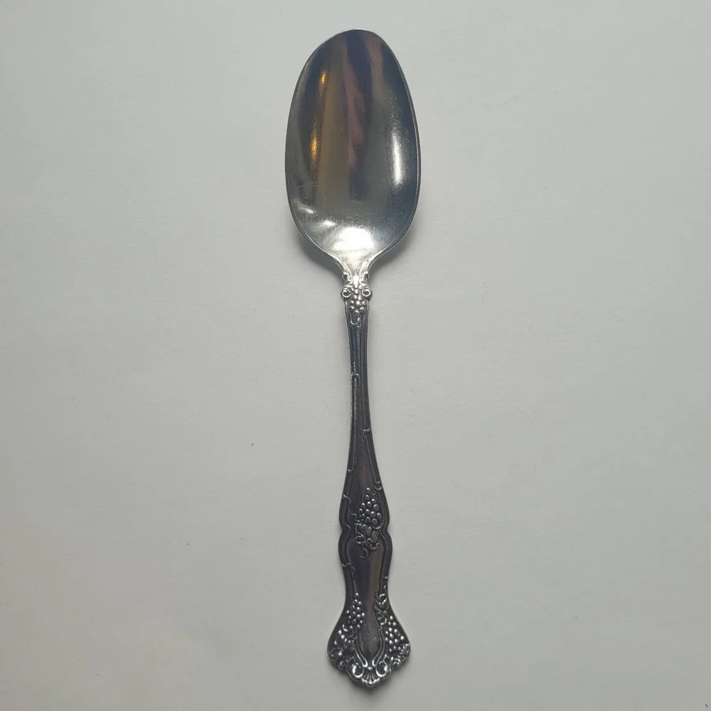 1847 Rogers Bros Vintage Grape Flatware Serving Spoon XS Fork Twisted